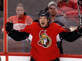 Milan Michalek has blossomed into a star since arriving in Ottawa in the Dany Heatley trade in 2009. (File photo)