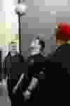 Jan 21, 2012; Anaheim, CA, USA; Ottawa Senators left wing Kaspars Daugavins (center) volleys a soccer ball as right wing Daniel Alfredsson (left) looks on before a game against the Anaheim Ducks at the Honda Center.  Mandatory Credit: Jake Roth-US PRESSWIRE