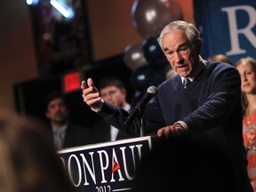 Republican U.S. presidential candidate and U.S. Rep. Ron Paul speaks during his South Carolina primary election night rally in Columbia, S.C., Jan. 21, 2012. REUTERS/Benjamin Myers