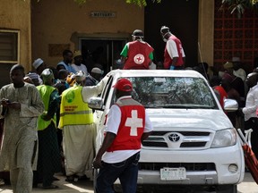 A truck carrying victims of a bomb attack is parked in front of a mortuary in Nigeria's northern city of Kano January 21, 2012. (REUTERS/Stringer)
