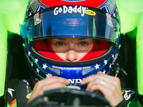 Danica Patrick prepares to drive a practice sessions prior to qualifications at the Honda Indy in Toronto, Ont., July 9, 2011. (MARK BLINCH/Reuters)