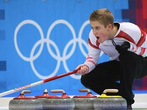 Canadian team ski Thomas Scoffin in action. (The Curling News photo)