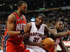 With Andrea Bargnani out for an undisclosed period the Raptors are hoping Ed Davis can up his scoring totals. (REUTERS)