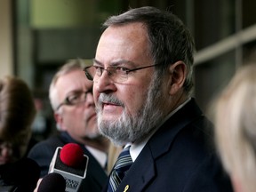 MP Peter Goldring spoke to the media at the downtown courthouse in Edmonton on January 25, 2012.  (PERRY MAH/QMI AGENCY)