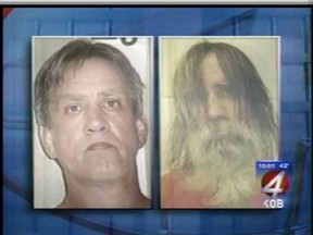 Before and after pictures of Stephen Slevin, who was awarded $22 million for inhumane treatment at the Dona Ana County Jail. (KOB Eyewitness News 4 video screengrab)