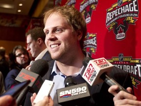 Maple Leafs forward Phil Kessel speaks to the media following the NHL All-Star Fantasy Draft at Casino du Lac-Leamy in Gatineau, Que., Jan. 26, 2012. (ERROL McGIHON/QMI Agency)