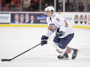 Tyler Pitlick struggled early this season with the Oklahoma City Barons but was given a chance to develop, and is starting to see his ice time grow. (Steven Christy/OKC Barons)