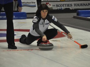 Assiniboine Memorial's Janet Harvey was upset by Stonewall's Kate Cameron in the opening draw at the Scotties in Stonewall. (Dan Falloon/QMI Agency files)