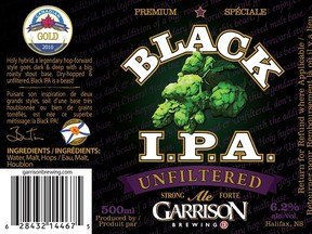 Garrison Brewing's Black IPA is a style that combines the roast and chocolate flavours that you might get in a Stout of Porter with the citrus and pine flavours from North American hops. (Supplied)