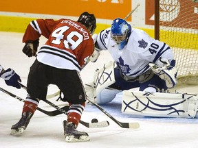 Marlies goalie Jussi Rynnas has joined the Reading Royals of the East Coast Hockey League as he recovers from concussion-like symptoms.
(SUN FILE PHOTO)