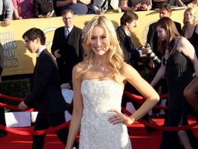 Katrina Bowden attends the 18th Annual Screen Actors Guild Awards in Los Angeles, Jan. 29, 2012. (WENN.com)