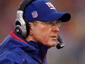 Giants head coach Tom Coughlin's rallying cry of "finish" sprung from a late-game collapse last season against the Eagles that kept New York out of the playoffs. (REUTERS/Jeff Haynes)