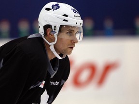 Injured Leafs defenceman John-Michael Liles could return to the lineup as early as Wednesday. (DAVE ABEL/ Toronto Sun)