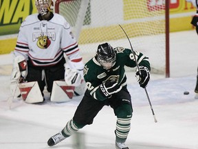 Leafs prospect Greg McKegg has scored 11 goals and added as many assists since being acquired by the London Knights 11 games ago. (QMI AGENCY)