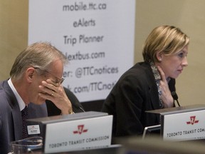 TTC chief general manager Gary Webster and TTC chairman Karen Stintz. (Toronto Sun files)