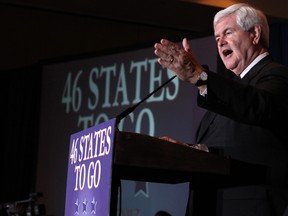 U.S. Republican presidential candidate and former Speaker of the House Newt Gingrich addresses supporters at his Florida primary night rally in Orlando, Florida January 31, 2012. (REUTERS/Shannon Stapleton)