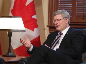 Prime Minister Stephen Harper is pictured in the PM's office in Ottawa on January 11, 2012. (ANDRE FORGET/QMI Agency)