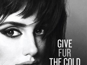 Penelope Cruz in the new PETA billboard on display in New York, where Fashion Week will be held. (PETA)