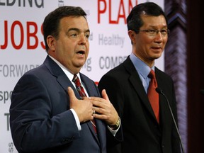 Finance Minister Dwight Duncan and Tourism Minister Michael Chan announced Wednesday that parts of Ontario Place are going to be redeveloped. (CRAIG ROBERTSON/Toronto Sun)
