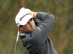 Ryan Palmer hits a tee shot on the second hole during the first round of the Phoenix Open at TPC Scottsdale in Scottsdale, Ariz., Feb. 2, 2012. (CHRISTIAN PETERSEN/Getty Images/AFP)