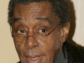 Don Cornelius, producer of the 19th annual Soul Train Music Awards show, speaks during a news conference in Beverly Hills, in this February 1, 2005 file photo. (REUTERS/Fred Prouser/Files)