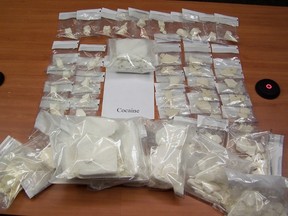 Police made several drug seizures as part of Project DEPLETE from August 2011-February 2012, including:  6912 grams of cocaine and 465 grams of crack cocaine (shown), 272 grams of methamphetamine, 9,811 tablets of ecstasy, 1063 grams of MDMA, 501 tablets of oxycodone and 891 grams of marijuana. (HANDOUT)