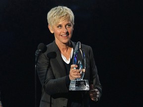 Television host Ellen DeGeneres accepts the Favorite Daytime TV Host award at the 2012 People's Choice Awards in Los Angeles January 11, 2012. (REUTERS/Mario Anzuoni)