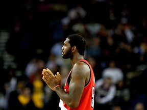 Greg Oden #52 of the Portland Trail Blazers looks on against the Golden State Warriors during an NBA game at Oracle Arena on November 20, 2009 in Oakland, California.  (Jed Jacobsohn/Getty Images/AFP)