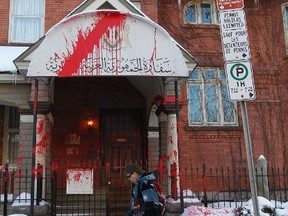 The Syrian embassy at 46 Cartier St. was vandalized with red paint  in Ottawa Feb 4, 2012.   Tony Caldwell/QMI Agency