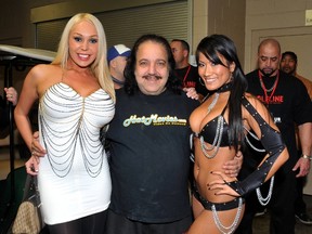 Mary Carey, Ron Jeremy and Christina Aguchi at "Wingbowl 20", the annual chicken wing eating contest in Philadelphia, Pa., February 3, 2012. Hugh Dillon/WENN.com