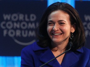 Facebook's Chief Operating Officer Sheryl Sandberg attends a session at the World Economic Forum in Davos, Switzerland, Jan. 27. (REUTERS/Christian Hartmann)