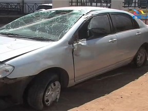 Sarah Obama sustained minor injuries in a car crash in Kenya on the weekend. (NTV Kenya Screengrab)