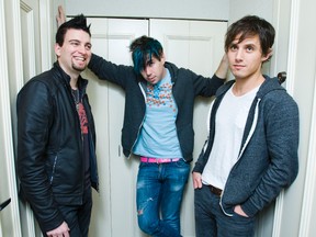 Member of Marianas Trench from left - Mike Ayley, singer-guitarist Josh Ramsay and Matt Webb. (Ernest Doroszuk, QMI AGENCY)