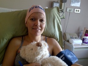 Taira Stewart, 33, sits in the hospital holding General Bear, a stuffed animal given to her by her co-workers. Shortened, its name is GEN-B; the name of the hospital department Stewart works in. The mother of two who suffers from a rare, aggressive type of cancer called leiomyosarcoma. She successfully fought off the cancer and was pronounced cancer-free in Jan 2011, but was faced with every cancer survivor’s worst nightmare one year later when it came back.