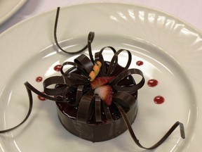A chocolate mousse prepared by a NAIT student chef.
