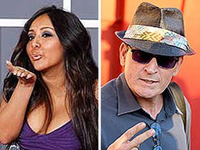 Snooki and Charlie Sheen are nightmare celebrity Valentine's dates, according to poll.