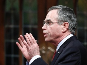 Canada's Natural Resources Minister Joe Oliver speaks during Question Period in the House of Commons on Parliament Hill in Ottawa Jan. 31, 2012. (REUTERS/Chris Wattie)