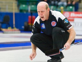 Kevin Martin lost Sunday's semfinal of the Boston Pizza Cup to Calgary's Brock Virtue (Vince Burke, QMI Agency).