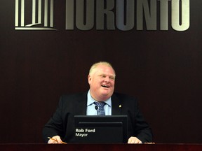 Toronto Mayor Rob Ford in the City Hall council chamber. (MICHAEL PEAKE/Toronto Sun files)
