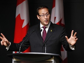 Defence Minister Peter MacKay speaks during a news conference at the National Defence headquarters in Ottawa February 14, 2012.      REUTERS/Chris Wattie