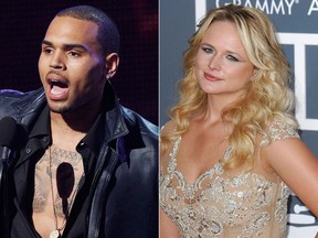 Chris Brown and Miranda Lambert (Reuters, WENN.COM)