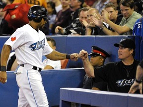 Eric Thames is one of the contenders for the starting left fielder's job with the Blue Jays this season. (REUTERS)