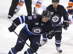 Antropov says he needs to work hard and prove he deserves to be on one of the top two lines after he was demoted to the fourth line for Tuesday’s game vs. the New York Islanders. (JASON HALSTEAD/Winnipeg Sun)