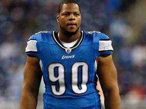 Lions defensive tackle Ndamukong Suh served a two-game suspension after stomping on a Packers player. (REUTERS/Rebecca Cook/Files)