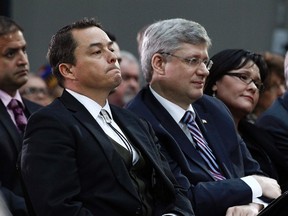 Canada's Prime Minister Stephen Harper  and Assembly of First Nations Chief Shawn Atleo at the Crown-First Nations Gathering in Ottawa January 24, 2012, where  aboriginal leaders and government officials agreed education is joint-priority. (REUTERS/Chris Wattie)