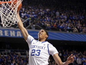University of Kentucky's Anthony Davis was the first player chosen the NBA draft. (REUTERS)
