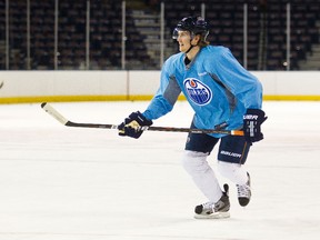 Oilers defenceman Jeff Petry, shown during a recent practice, has developed into one of the team's top blue-liners.