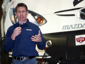 NASCAR  driver Carl Edwards, runner-up for the Sprint Cup championship in 2011, answers questions from fans at the Canadian Motorsports  Expo at the International Centre in Mississauga on Saturday, Feb 11, 2012. (Veronica Henri/Toronto Sun)