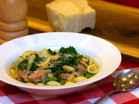 Rapini soup with sausage, pasta and beans. (MIKE HENSEN/QMI AGENCY)