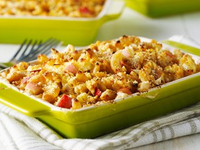 Apple mac and cheese bake. (Supplied)